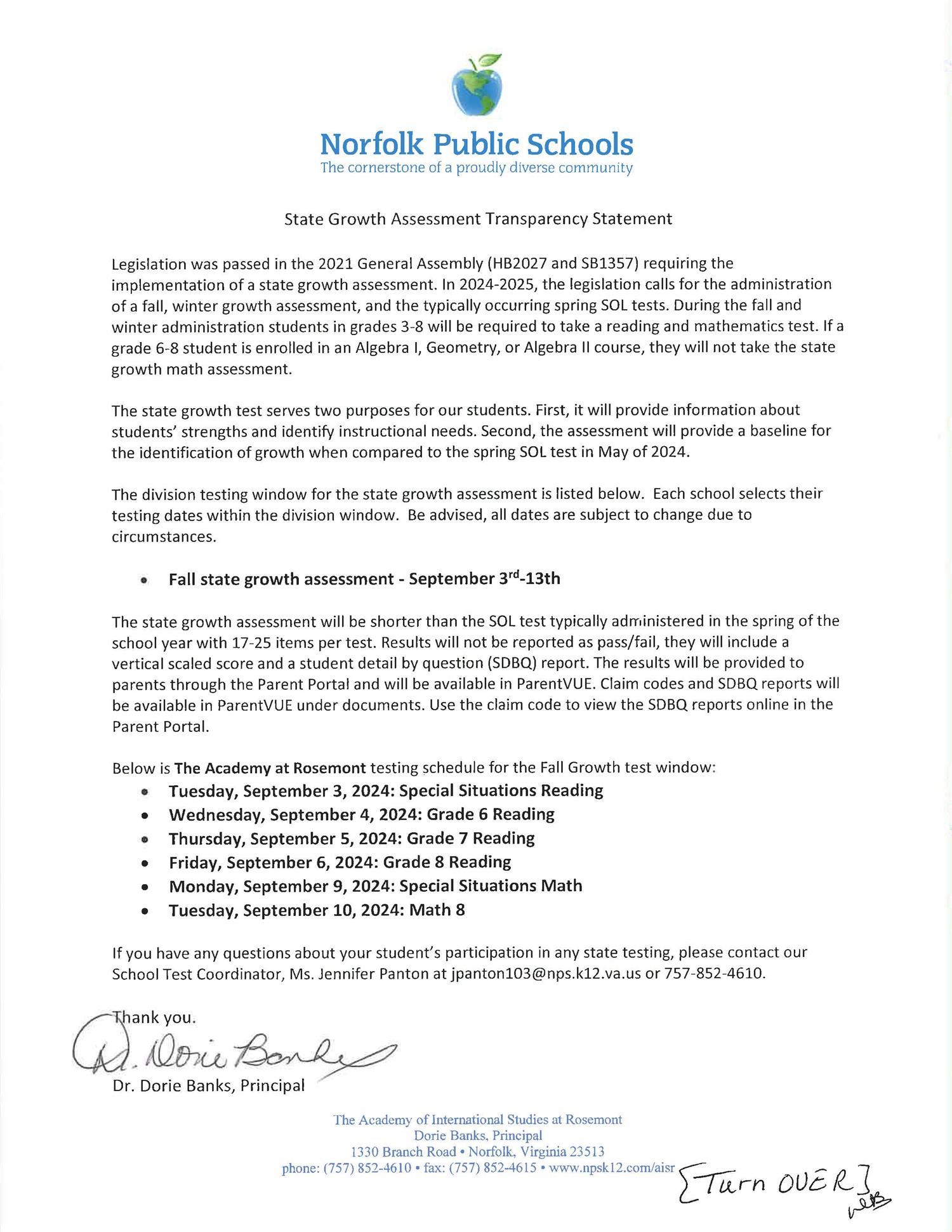  State Growth Assessment Letter